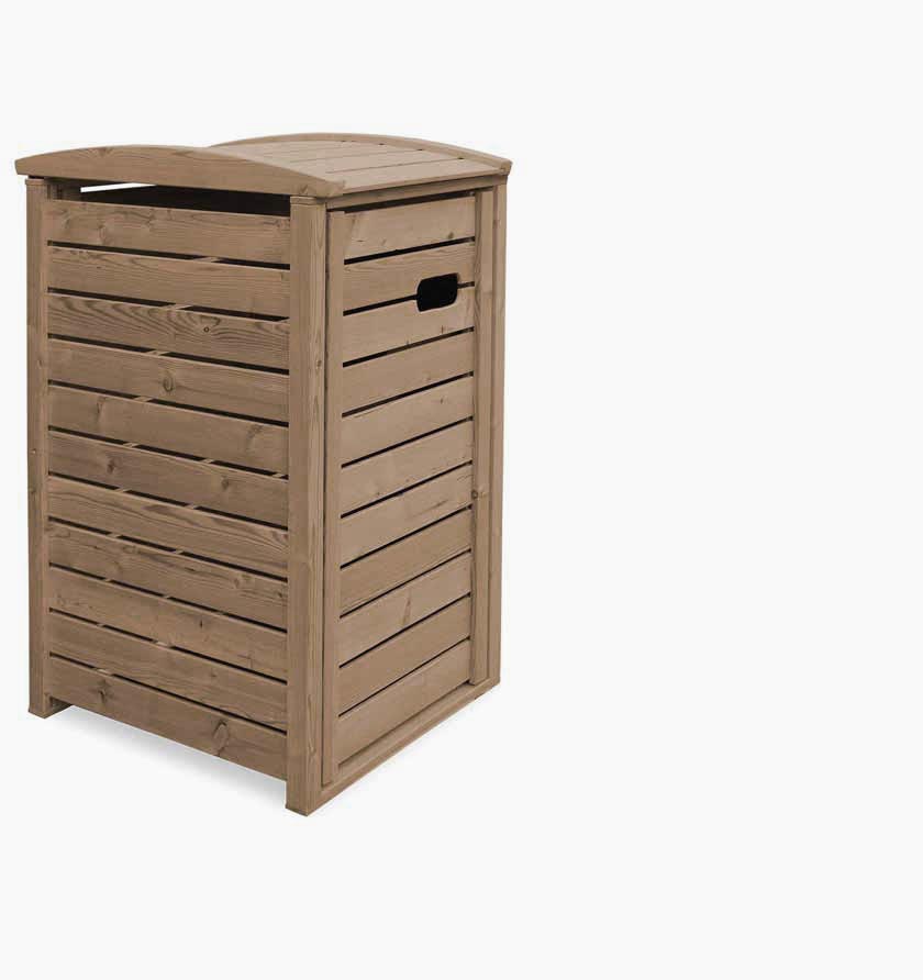 Premium 2er Mülltonnenbox Holz 240 Liter Holz Edelstahlrahmen Müllbox *NEU